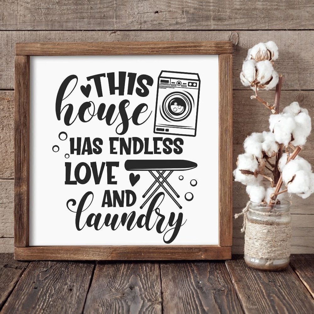 🌟 HOST PICK 🌟  This House has Endless Love and Laundry Hand-crafted sign
